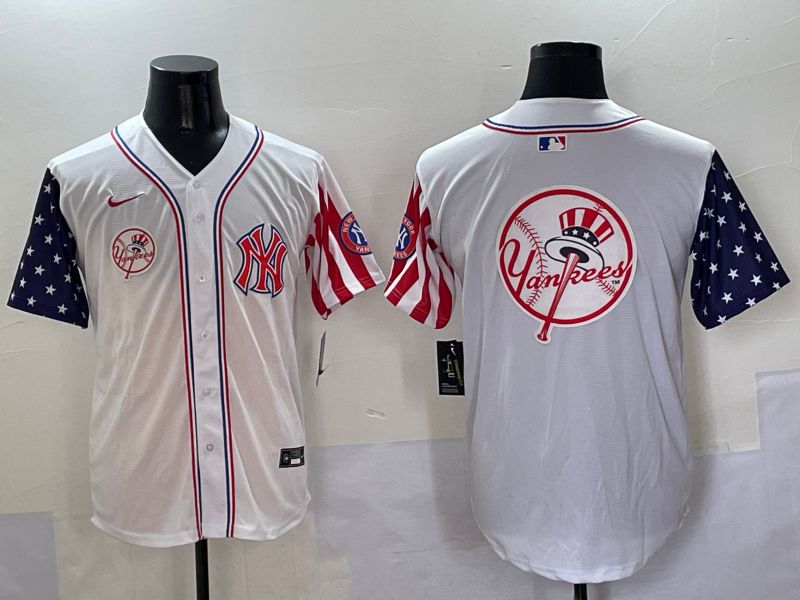 Men New York Yankees Blank White a generation of national flags Jointly Name 2025 Nike MLB Jersey style 41->new york yankees->MLB Jersey